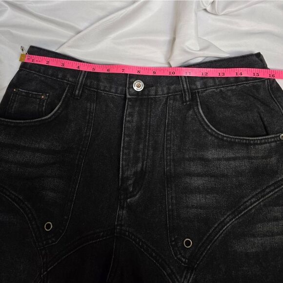 NEW Real Takai black baggy wide leg rodeo denim Japan unisex jeans‎ XL - Picture 8 of 11